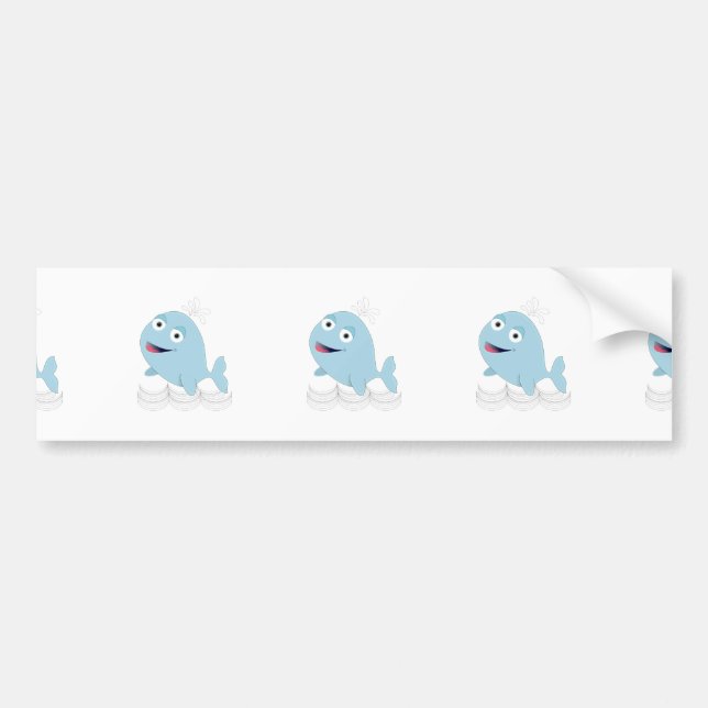 Blue Whale Bumper Sticker (Front)
