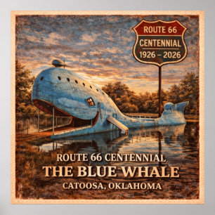 Blue Whale Catoosa Oklahoma Centennial Poster