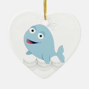 Blue Whale Ceramic Tree Decoration