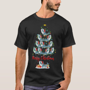 Blue Whale Christmas Tree Lights Blue Whale Xmas T-Shirt
