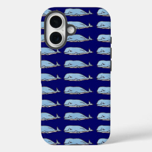 blue whale cute pattern iPhone 16 case
