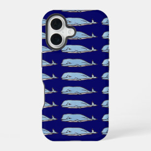 blue whale cute pattern iPhone 16 case