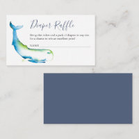 Blue Whale Diaper Raffle Invitation Enclosure