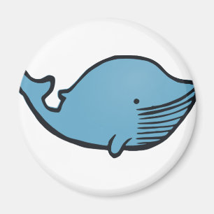 Blue Whale Drawing Magnet