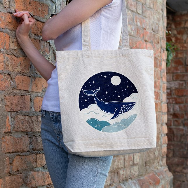 Blue Whale Dream Tote Bag (Creator Uploaded)