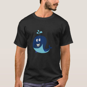 Blue Whale Emoji T-Shirt Ocean Sea Water Dolphin B