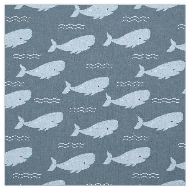 Blue whale fabric (Swatch)