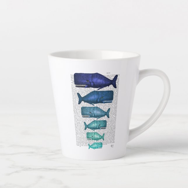 Blue Whale Family Latte Mug (Right)