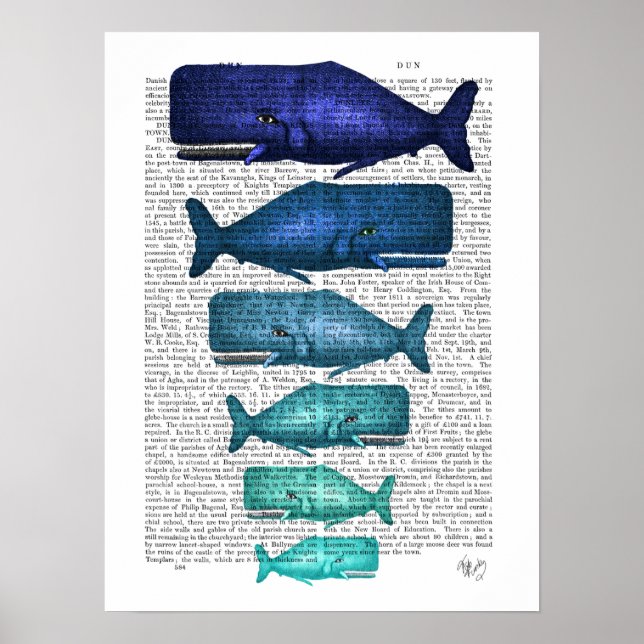Blue Whale Family Poster (Front)