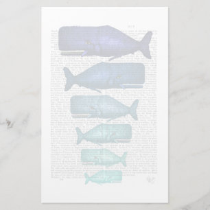 Blue Whale Family Stationery