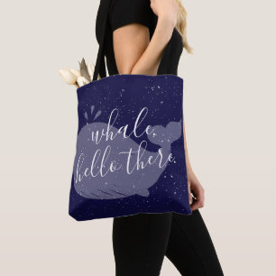 Blue Whale, Hello There Tote Bag