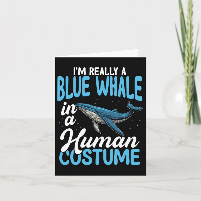 Blue Whale In Human Costume Funny  Card (Front)
