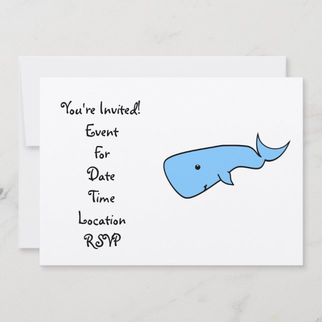 Blue whale invitation (Front)