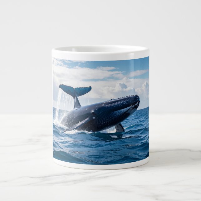 blue whale large coffee mug (Front)