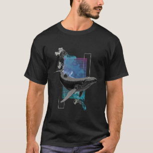 Blue Whale Mammal Artwork Sea Ocean Animal Humpbac T-Shirt