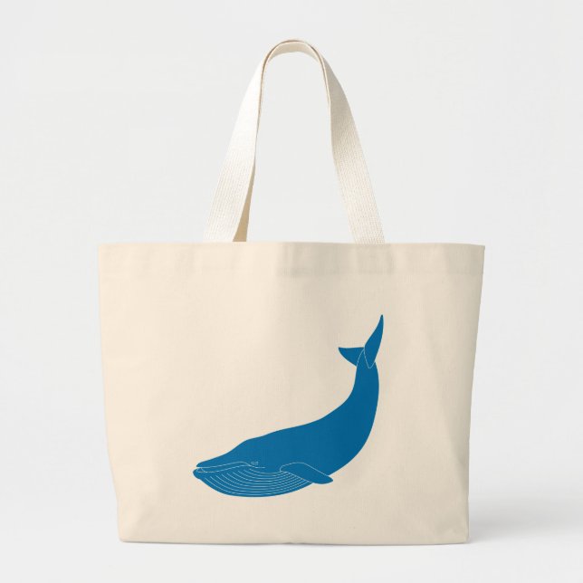 Blue Whale Marine Mammals Wildlife Oceans Large Tote Bag (Front)