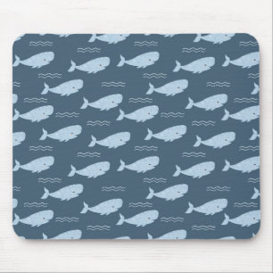 Blue whale mouse mat