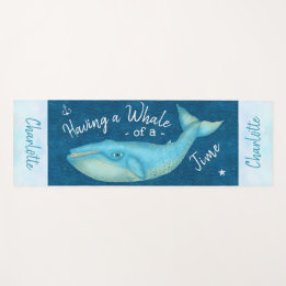 Blue Whale Nautical Beach Time Personalised Ocean Yoga Mat