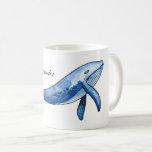 Blue whale. Nautical fish cup. Sea gift. Ocean Coffee Mug<br><div class="desc">Blue whale mug.</div>
