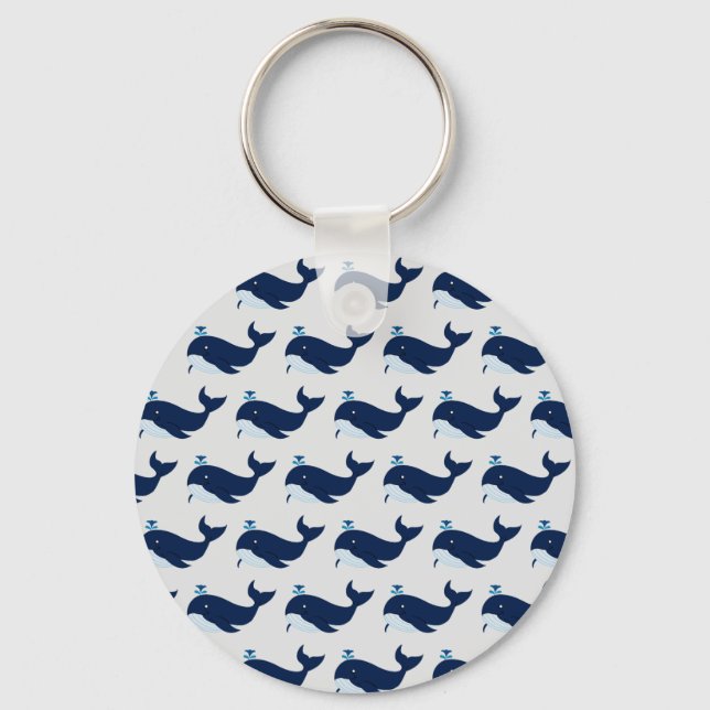 Blue Whale, Nautical Key Ring (Front)