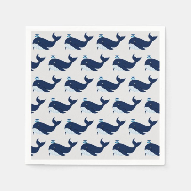 Blue Whale, Nautical Napkin (Front)