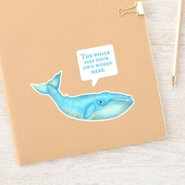 Blue Whale Nautical Personalised Speech Bubble (Notebook)