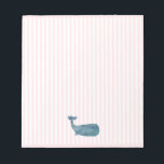Blue Whale Nautical Pink Stripe Preppy Notepad<br><div class="desc">Our blue whale nautical pink stripe notepad is perfect for ocean lovers.</div>