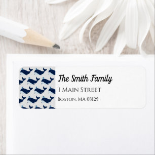 Blue Whale, Nautical Return Address Label