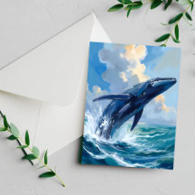Blue Whale Ocean Animal Card