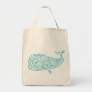 Blue Whale Organic Grocery Tote Bag
