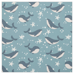 Blue Whale pattern Fabric