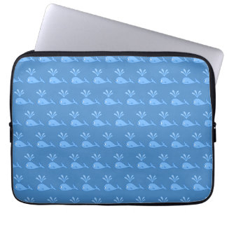 Blue Whale Pattern. Laptop Sleeve