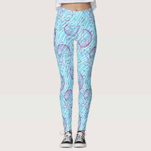 Blue Whale Pattern Leggings