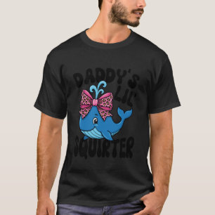 Blue Whale Pink Leopard Bow Daddy's Lil' Squirter T-Shirt