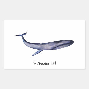 Blue Whale Rectangular Sticker