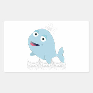 Blue Whale Rectangular Sticker