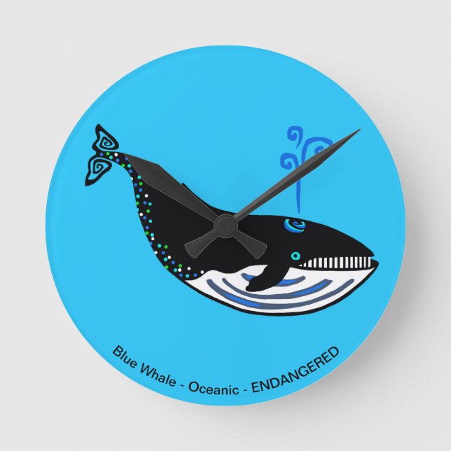 Blue whale - round clock (Front)