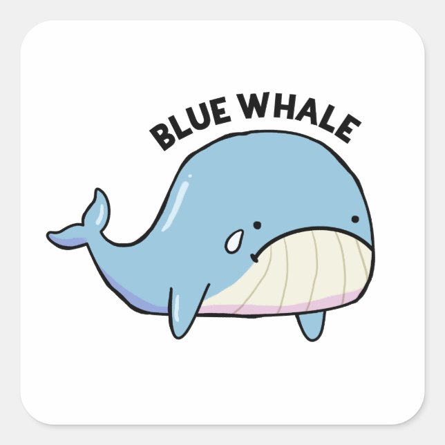 Blue Whale Sad Whale Pun Sticker (Front)