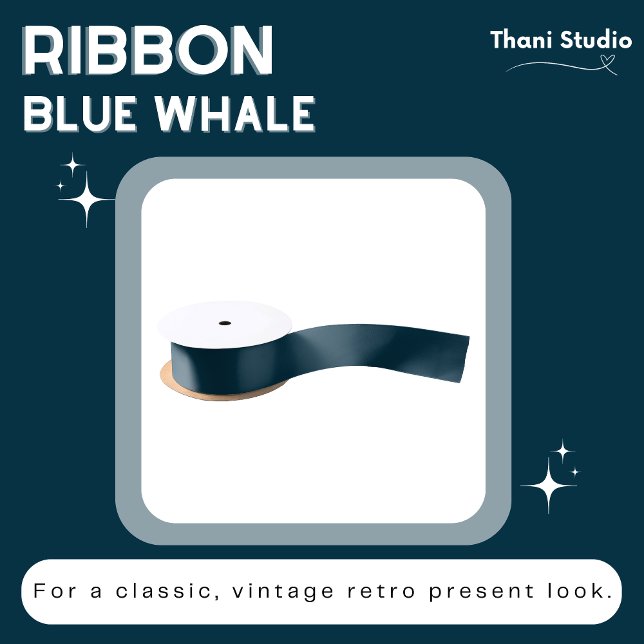 Blue Whale Summer Simple Plain Modern Elegant  Satin Ribbon (Creator Uploaded)