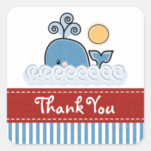 Blue Whale Thank You Stickers