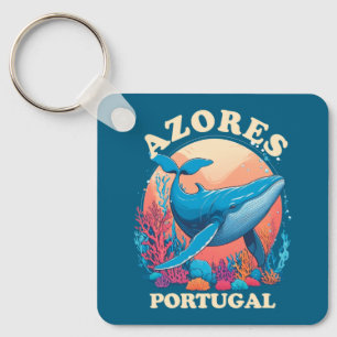 Blue Whale Watching in Azores Key Ring