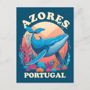 Blue Whale Watching in Azores Postcard