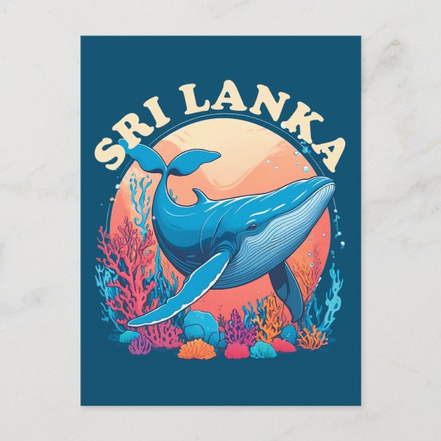 Blue whale watching in Sri Lanka Postcard (Front)