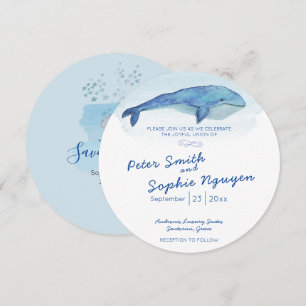 Blue whale Wedding Invitation