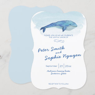 Blue whale Wedding invitation