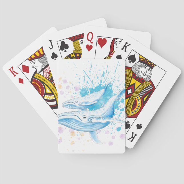 Blue Whales Colour Splash Playing Cards (Back)