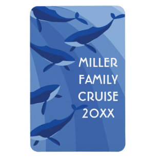 Blue Whales cruise cabin door marker Magnet