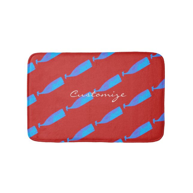 blue whales customised Thunder_Cove any colour Bath Mat (Front)