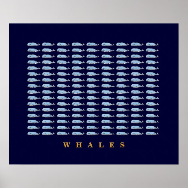 blue whales décor walls poster (Front)