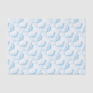 Blue Whales Family White Tissue Paper